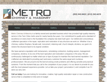 Tablet Screenshot of metrochimneyandmasonry.com